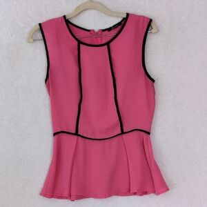 Soprano Junior's Pink Peplum Y22K Sleeveless Sirencore Blouse Size S‎